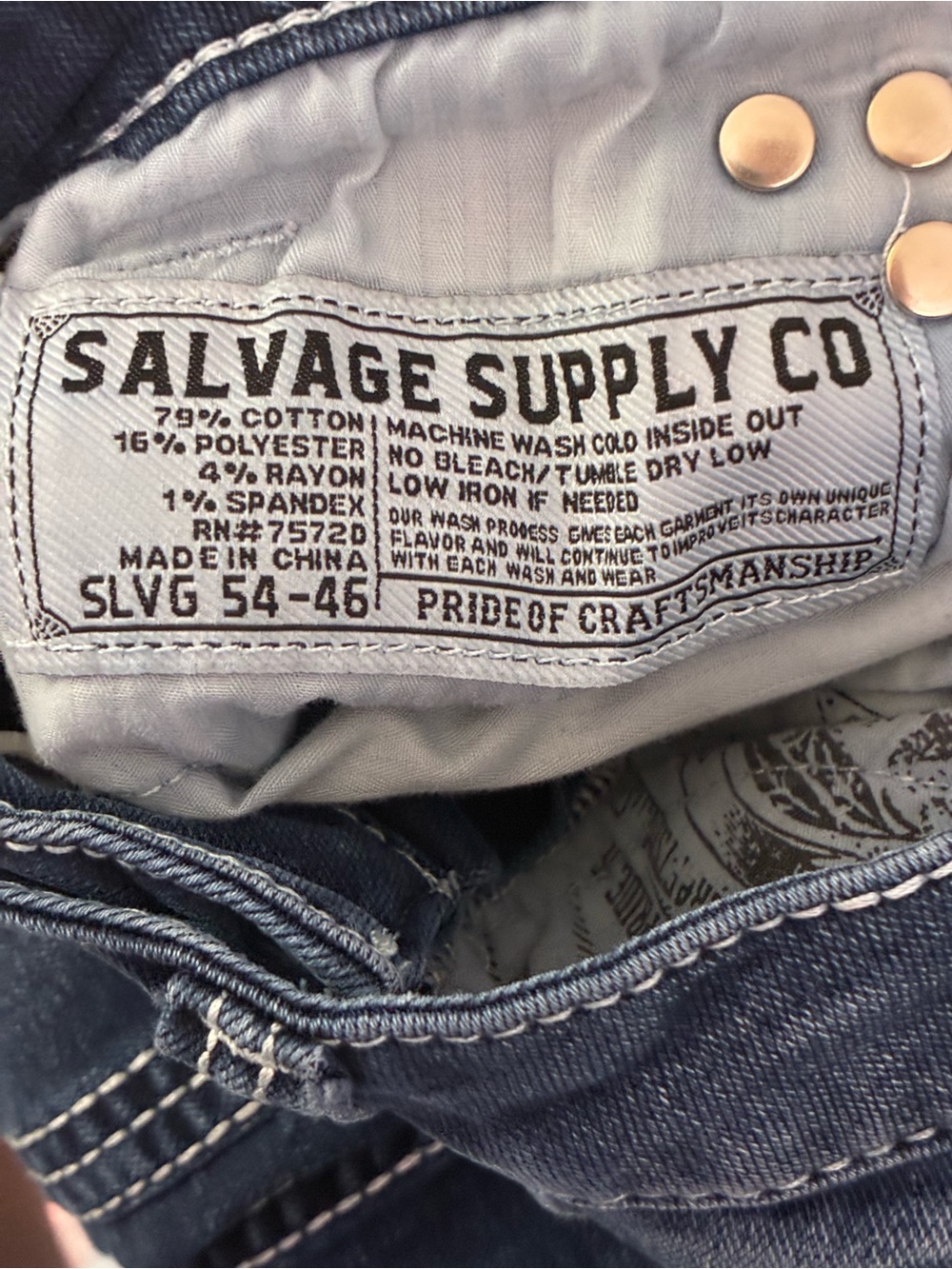 Buckle Salvage Supply Company Riot Taper Athletic Fit Jeans 29x30 (Fits 29x29) - Picture 4 of 6